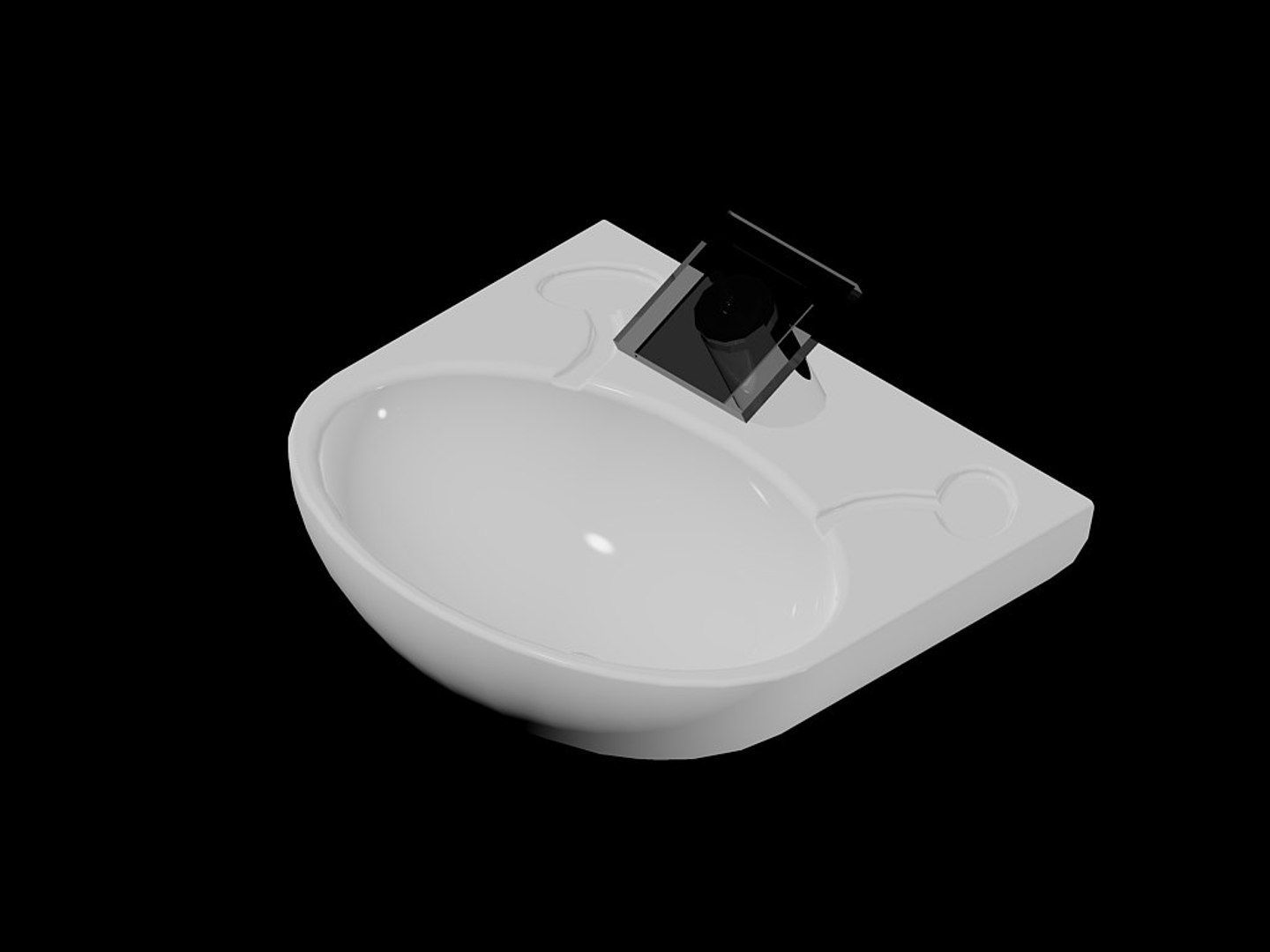 waterfall tap sink 3d model