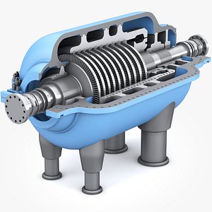 High pressure steam turbine 3D