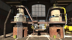 Steam punk abandoned warehouse building boiler equipment 3D model