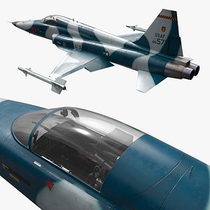 Northrop F-5 USAF Combat Jet Rigged 3D