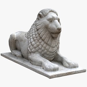 small limestone lion 3D model