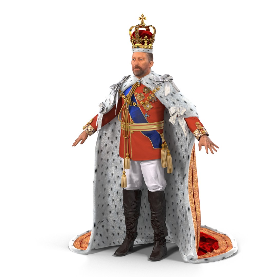 King 3D Model with Fur 3D model preview