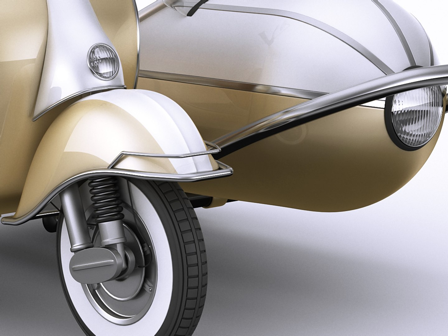 Modello 3D Vespa PX 125 2011 Con Sidecar - TurboSquid 1927238