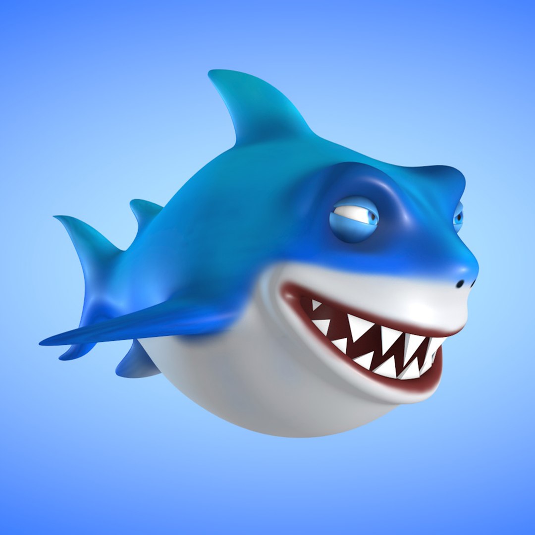 3D Cartoon Shark - TurboSquid 2089020