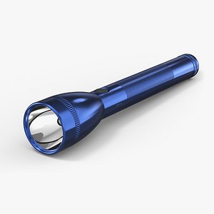 LED Handheld Flashlight Blue 3D model