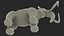 3D Adult Mammoth Old Skeleton Shell Rigged for Modo model