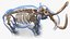 3D Adult Mammoth Old Skeleton Shell Rigged for Modo model