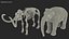 3D Adult Mammoth Old Skeleton Shell Rigged for Modo model