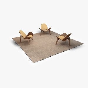3d physical chairs carpet model