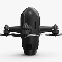 Air Defense Quadrotor UAV Black Rigged for Maya
