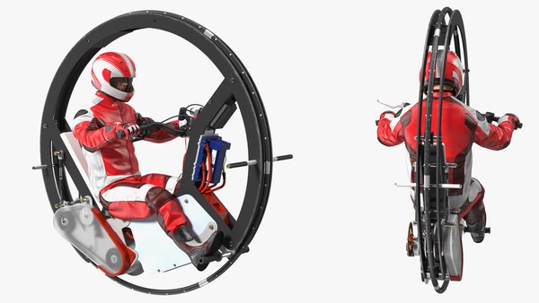 Monowheel Motorcycle With Rider 3D - TurboSquid 1855714