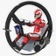 Monowheel Motorcycle With Rider 3D
