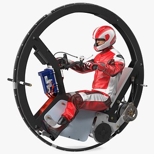 Monowheel Motorcycle With Rider