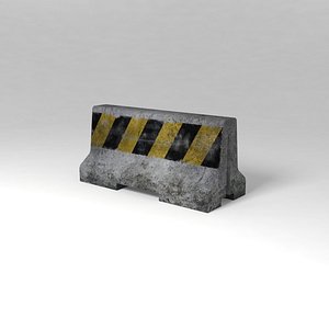Concrete Traffic Barrier Low Poly