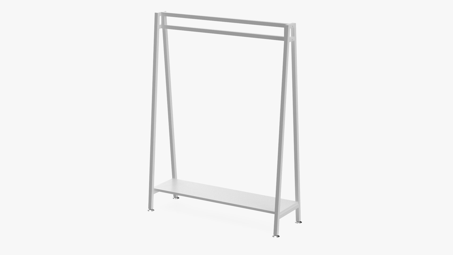 Cloth Coat Rack White 3D model preview