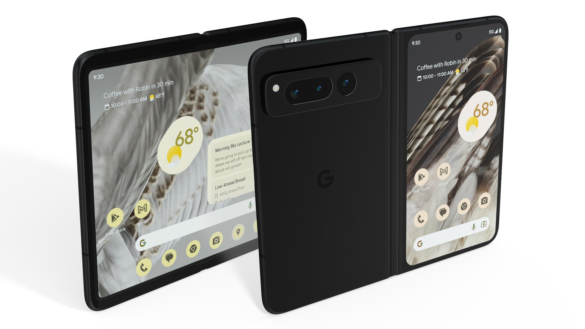 Google Pixel Fold Foldable Phone Obsidian 3D model preview