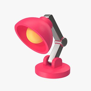 Red Desk Lamp 3D model
