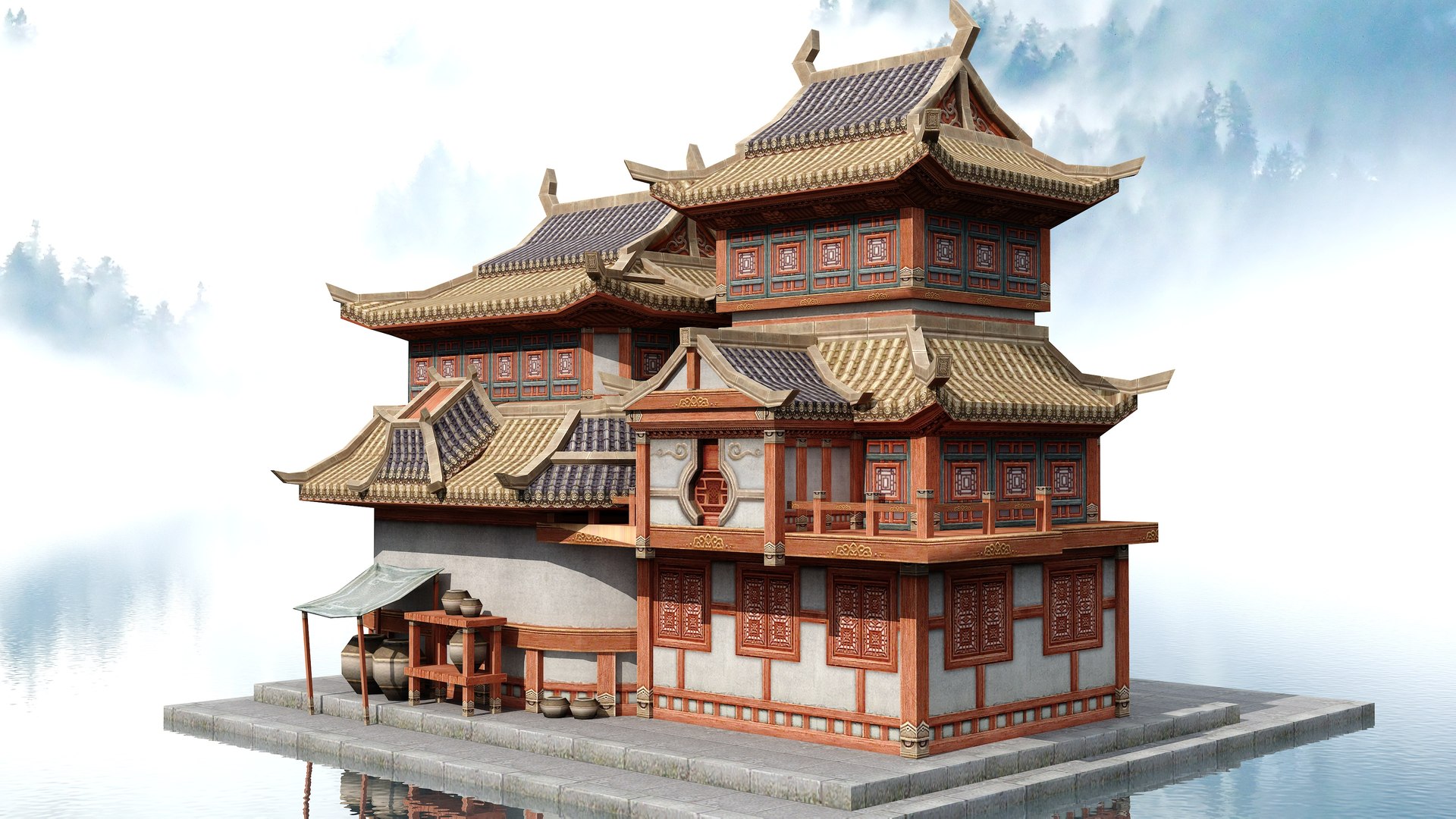 Chinese Ancient Building Pack 4 3D Model - TurboSquid 2200118