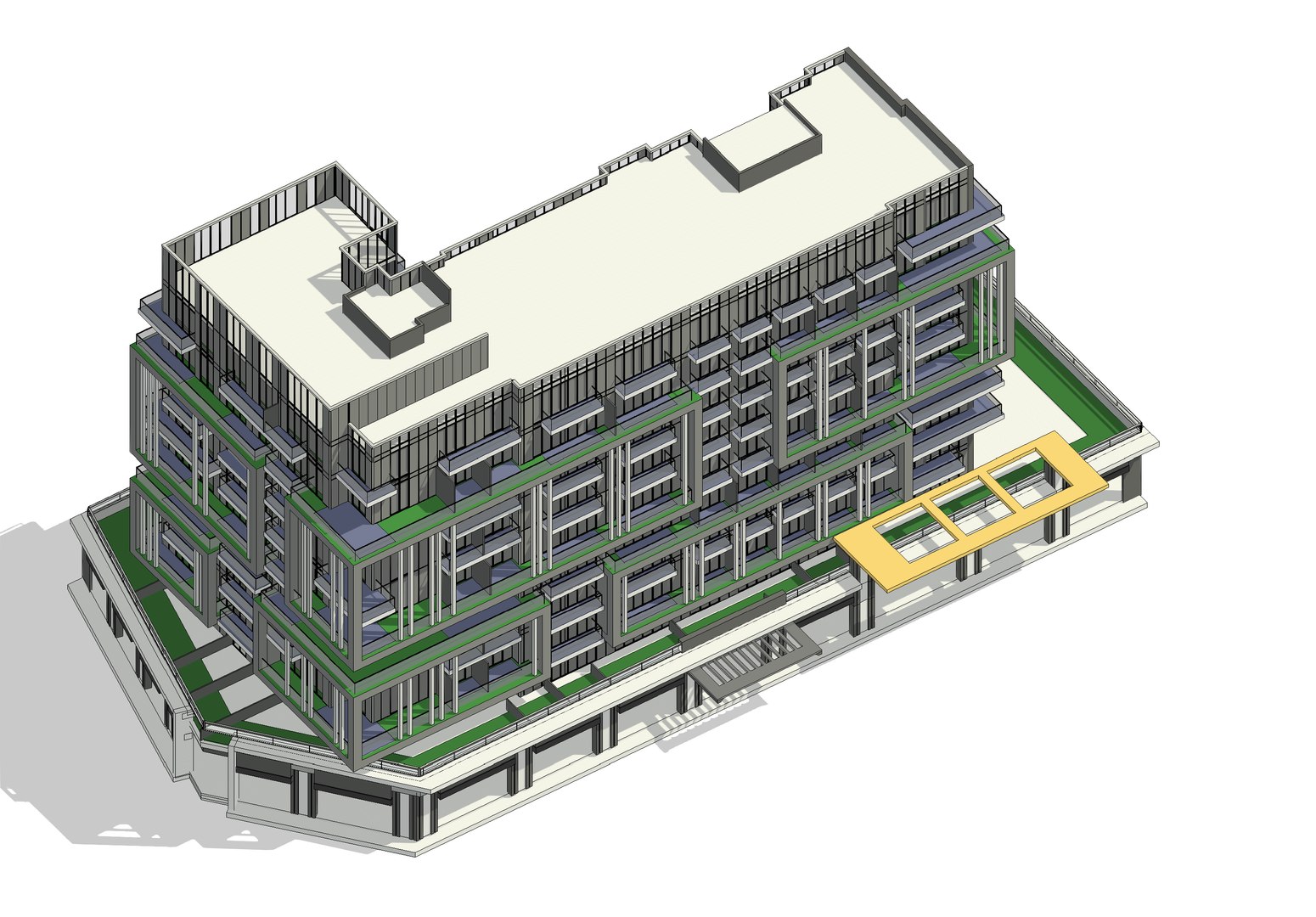 Residential Building 6 Floors 3D Model - TurboSquid 2361988