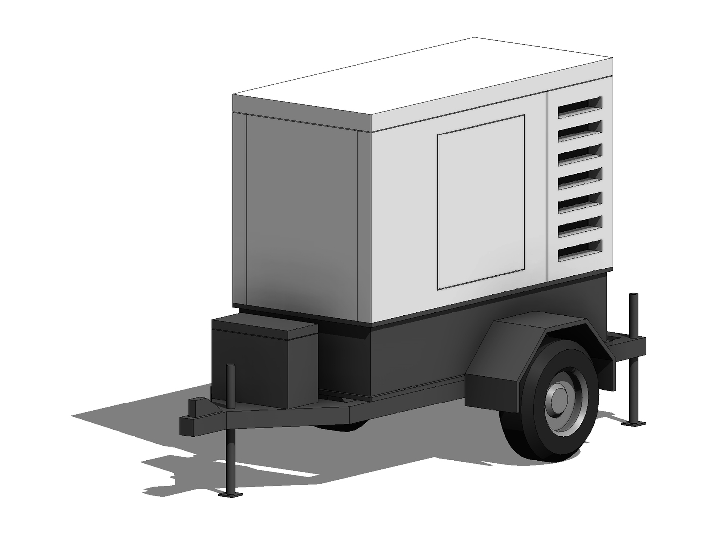 modelo 3d Generador móvil remolcable - Familia Revit - TurboSquid 1823131