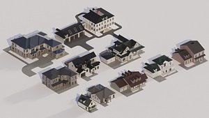 3D Ten Houses Collection