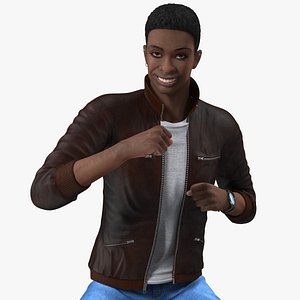 Teenager Dark Skin Street Outfit Rigged