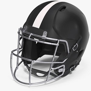 3D Helmet Black American Football Player