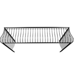 3D balcony balcon rails model
