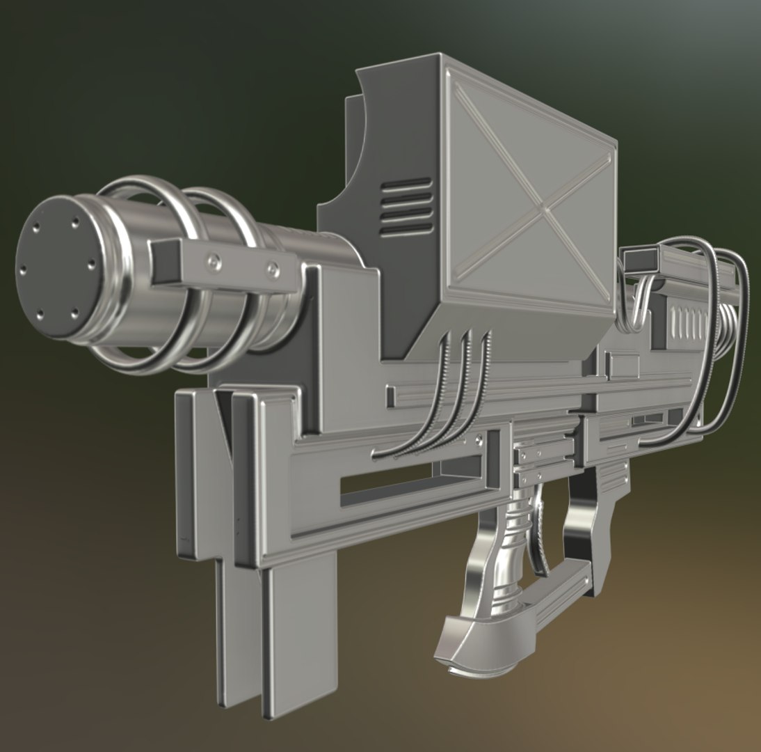 3d heavy blaster gun model