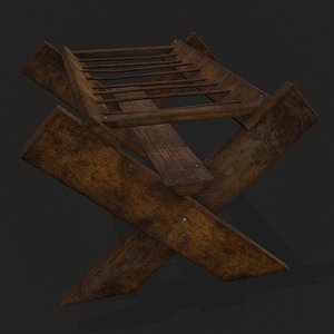 3D model Rustic Medieval Dishes Rack