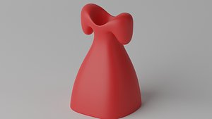 3D Cartoon Red Dress