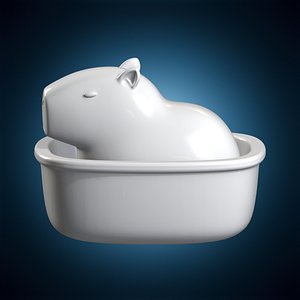 Capybara in Tub Animal Figurine 3D Print Model