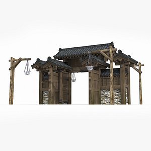 3D The gates of ancient Asian architecture model
