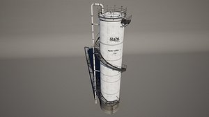3D Industrial Storage Silo Tank