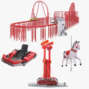 3D model Amusement Park Attractions Collection