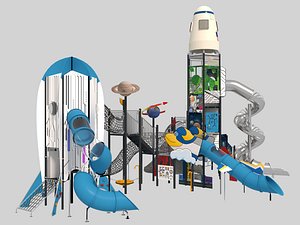 3D outdoor kids playground playset02