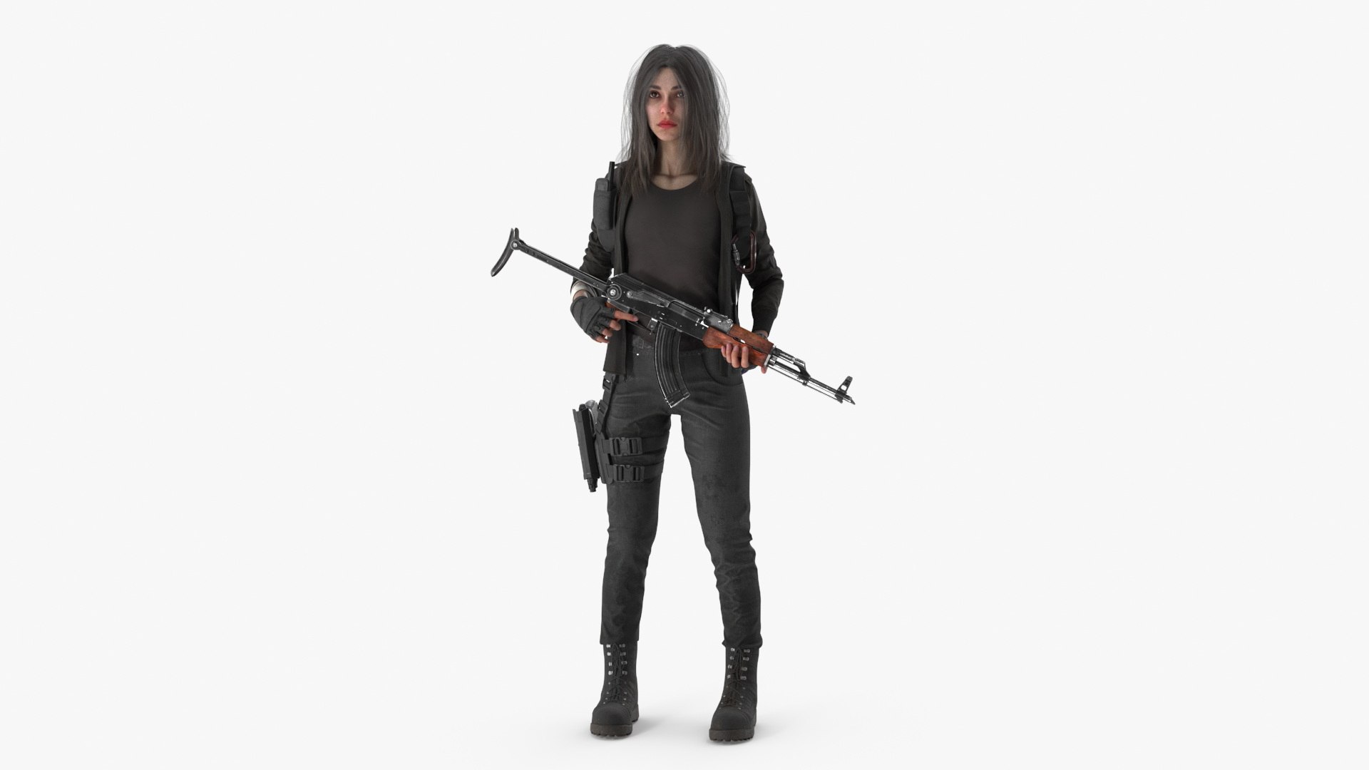 Female Post-Apocalyptic Survivor with Rifle