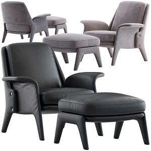 Minotti Glover Armchair with Ottoman