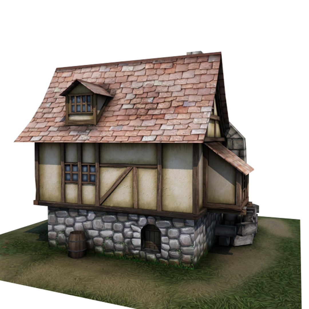 medieval house buildings 3d model