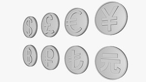 Money Symbol Icon Pack 3D model
