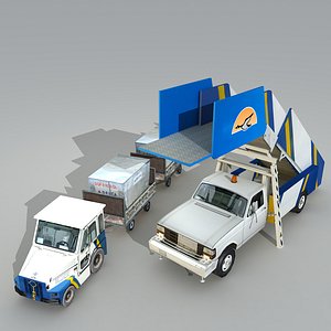 Airport vehicle tow  Stair Truck 3D model