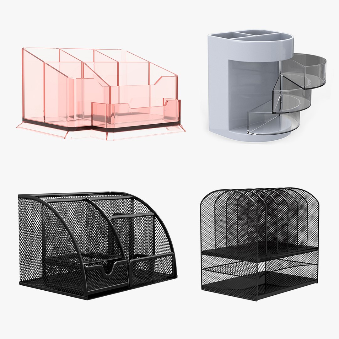 Desk Organizers Collection 3D model preview