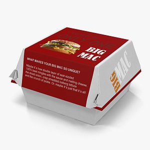 3d burger box big mac
