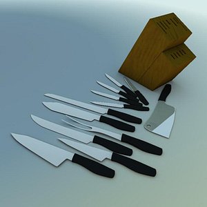 3d kitchen knives model
