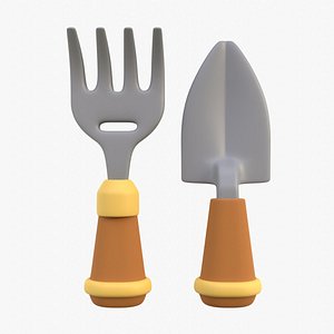 3D model Shovel and Fork