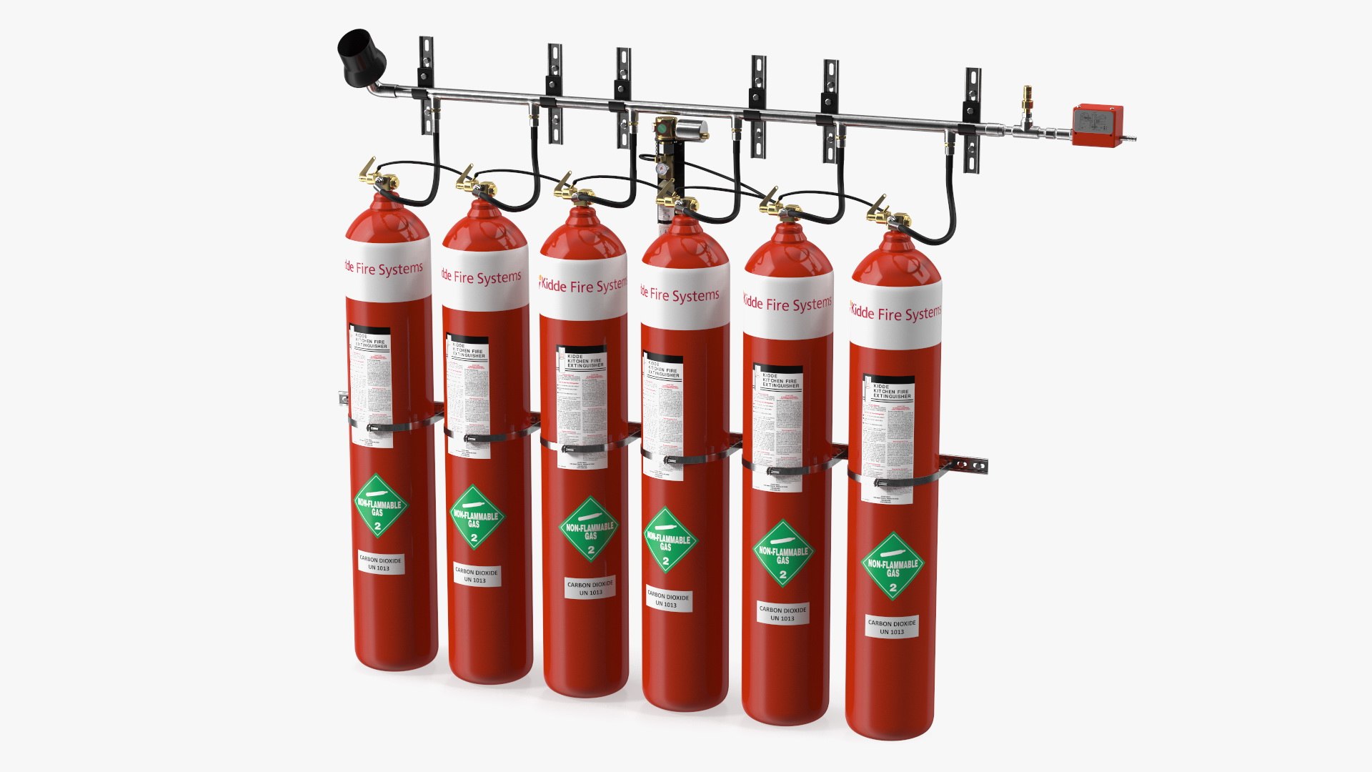 Dioxide Fire Extinguisher System 3D model preview