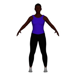 3D model adult woman gym clothes