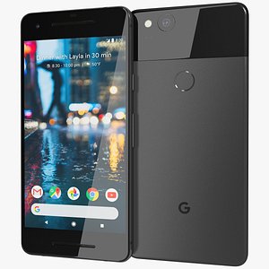 realistic google pixel 2 3D model
