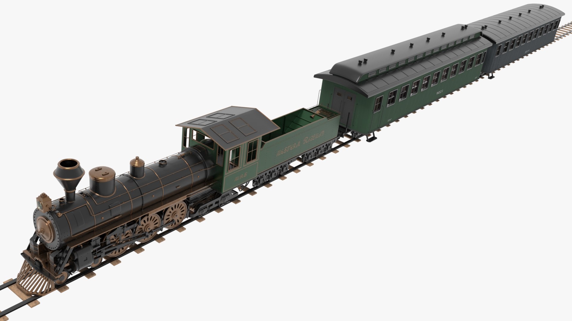 Steam Train Green 3D Model - TurboSquid 2291508