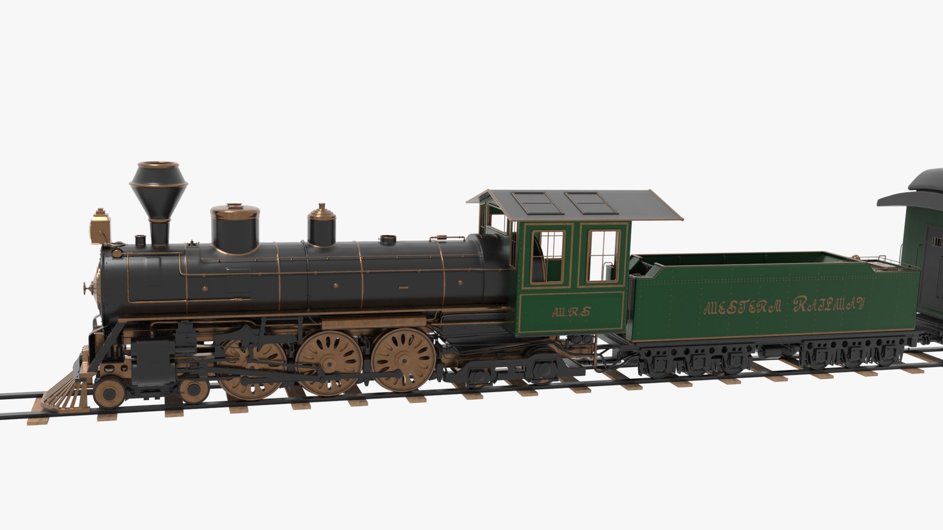 Steam Train Green 3D Model - TurboSquid 2291508